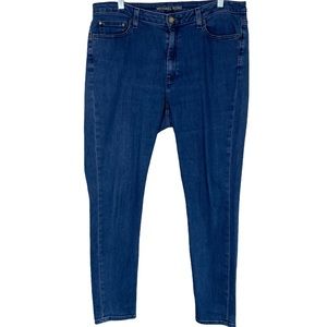 Michael Kors Selma Skinny Stretchy Blue Denim Jeans Size 14 5-Pocket Designer